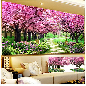 160x75cm I Tranh đính đá Con Đường Tình Yêu lv002