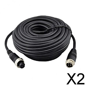 2x4Pin Video Extension Cable Wire for Bus Truck Reversing Rear View Camera 5M