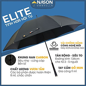 Mua Ô dù cao cấp lịch lãm Elite Nason tay cầm gỗ sang trọng khung trục làm từ sợi Carbon  siêu bền bỉ