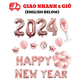 Bộ bóng trang trí happy new year set cbhp62