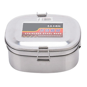 Single / Double Layer Stainless Steel Bento Lunch Box Food Container Case