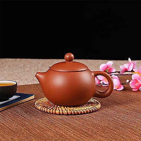 Ấm trà tử sa Nghi Hưng tiêu chuẩn dáng tròn vòi ngắn phụ kiện bàn trà trà đạo