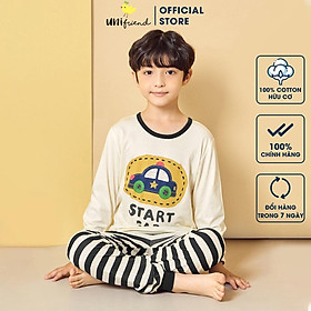 Bộ đồ quần áo dài tay cotton mùa thu đông dáng rộng cho bé trai U1026 - Unifriend Hàn Quốc, Cotton Organic