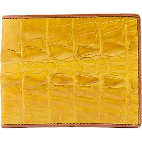 Ví Nam Da Cá Sấu Gai Đuôi Huy Hoàng HT2298 (12.5 x 10 cm) - Vàng Nghệ