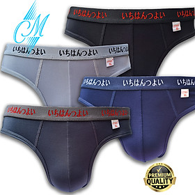 Combo 4 Quần Lót Nam cao cấp | quần xì nam | quần sịp nam | lưng nhật | vải thun lạnh 4 chiều | hiệu CM | lưng lớn | cạp to | kiểu brief | tam giác truyền thống | đồ lót nam