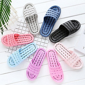 Dép nhựa sọc lưới đi trong nhà siêu bền, siêu nhẹ - màu sắc giao ngẫu nhiên