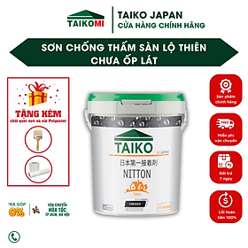 18 Kg Keo Sơn Chống Thấm Sàn TAIKO NITTON (Gốc Acrylic) -  Chống Thấm Lộ Thiên, Sàn Mái, Máng Xối, Ban Công, Lô Gia Tặng Kèm Vải Kết Cấu/Hiệu Quả Hơn Khi Pha Xi Măng