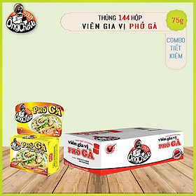 Thùng Viên Gia Vị Phở Gà 75gram Ông Chà Và 12 lốc 144 hộp thùng Siêu Tiết