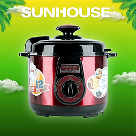 Nồi Áp Suất Đa Năng Sunhouse DNDSHD1552 - 5L (Đỏ Đen) - Hàng chính hãng