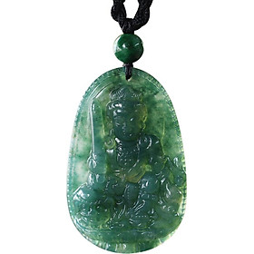 Mặt Dây Chuyền Văn Thù Bồ Tát Chalcedony Ngọc Quý Gemstones GA76 (5 x 3 cm)