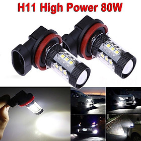 Super Bright Headlight Car LED Bulb 3030 16LED H8 H11 80W Fog Light Daytime Running Light