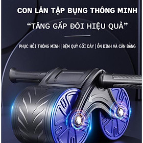 Con Lăn Tập Cơ Bụng Mẫu Mới 2 Bánh Sử Dụng Công Nghệ Mới Có Phanh Lò Xo Trợ Lực + Kèm Thảm Lót Gối