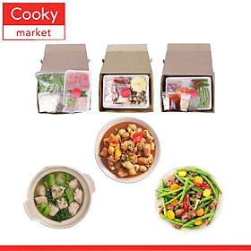 Combo Đãi Tiệc Phủ Phê (Canh Cá Thác Lác Nấu Cải Bẹ Xanh - Lòng Gà Trứng Non Xào Đậu Cove - Sườn Non Kho Thơm Nấm - Set Trái Cây)