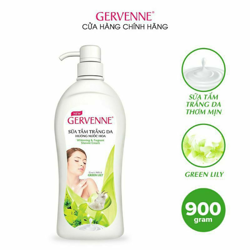 Sữa tắm trắng da Gervenne Green Lily 450gr