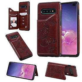 Bao Da Nắp Gập Có Ngăn Đựng Thẻ In Hình Bướm 3d Cho Samsung Galaxy S10 S9 S8 Plus S10 + S9 + S8