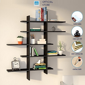Mua Kệ Sách Treo Tường Bất Đối Xứng 5 Tầng Cách Điệu SIB Decor KT333