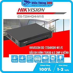 Đầu ghi hình Turbo 4.0 3MP 4 kênh Hikvision iDS-7204HQHI-M1/E - Hàng chính hãng