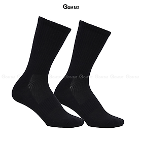Tất vớ cổ cao nam nữ GOMTAT chất liệu cotton cao cấp, thiết kế hút ẩm thoáng khí, mềm mại êm chân - GOM-KLB-TRONCAO - Cổ Cao - Đen