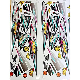 Tem chế RS cho Wave Alpha 110 mạ Chrome. In trên decal US 3 lớp cao cấp. Chống thấm nước