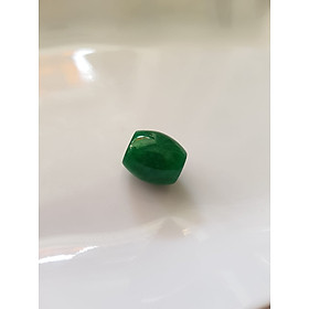 HẠT LU BỤNG TRÒN VO XINH ĐÁ MÃ NÃO XANH LÁ ĐẬM TƯƠI ĐẸP NỮ LÀM MẶT DÂY CHUYỀN và PHỐI VÒNG TAY Size Dài 14mm x dầy 13mm NỮ MỆNH MỘC MỆNH HỎA Ạ