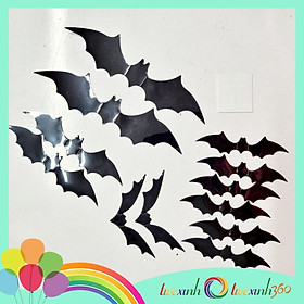 Set 12 dơi 3D dán trang trí Halloween