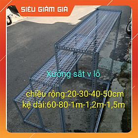 Mua Kệ Sắt V Lỗ Bậc thang 3 bậc CÓ BÁNH XE( Lưới sắt ô vuông) khung sắt V3x3cm đa năng Cao NHIỀU KÍCH THƯỚC