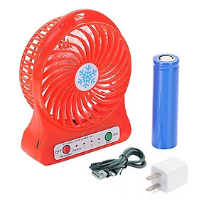 Mua Combo Quạt Mini Tốc Độ Pin Sạc + Tặng Kèm Pin Cáp Sạc Và Cốc Sạc ( giao màu ngẫu nhiên)