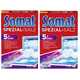 Combo 2 Muối Rửa Ly - Bát Somat Special Salt 1,2 Kg x 2 hộp - Đức