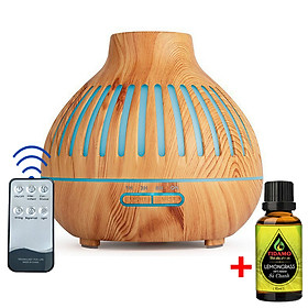 Máy Khuếch Tán Tinh Dầu Và Tinh Dầu Sả Chanh TIDAMO Cao Cấp - Máy Xông Tinh Dầu Chuyên Dụng Cho Phòng Lớn, Có Remote Điều Khiển Từ Xa và Đèn LED Biến Đổi Màu Cực Đẹp