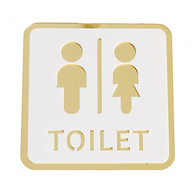 Square Bathroom Sign Acrylic Washroom Plaque for Business Office Sturdy