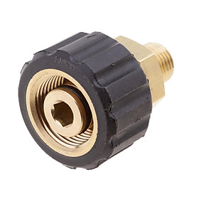 Male 1/4 To Female M22x1.5 Socket 14mm Hole Brass Pressure Washer Fitting