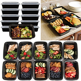 10 Set 16oz Food Prep Meal Storage Containers Lids Lunch Boxes Microwavable