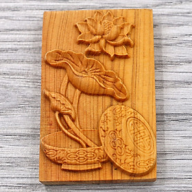 Mặt gỗ hoàng đàn khắc hình Hoa Sen MG103
