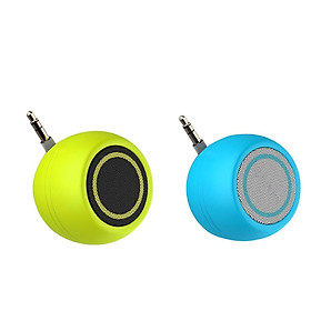 2x Mini Speaker 3W 3.5mm AUX Audio   for Mobile Phone Computer Green