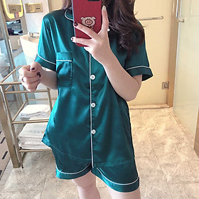 Đồ bộ ngủ Nữ lụa mặc nhà pijama, sang trọng