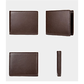 Ví nam ngang da bò mỏng gọn BHM6092 chống quét RFID