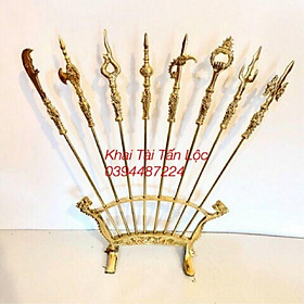 Mua Bộ binh khí 8 món Bát Bửu - bộ Chấp Kích   Lỗ Bộ bằng đồng cao 26cm