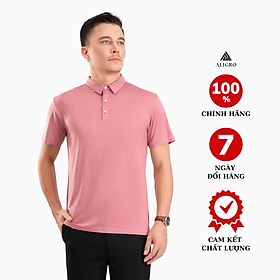 Áo polo golf nam ngắn tay ALIGRO chất vải coolmax dệt line phẩy màu vỏ đỗ năng động ALGPLO123