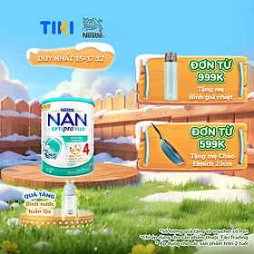 Sữa bột Nestlé NAN OPTIPRO PLUS 4 1500g/lon với 5HMO Giúp tiêu hóa tốt + Tăng cường đề kháng (2 - 6 tuổi) - Tặng Bình nước tuần lộc