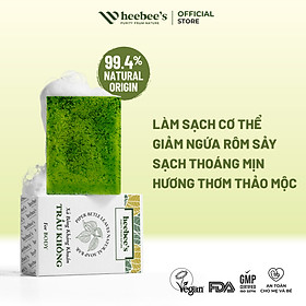 Xà Bông Tắm Thuần Chay Cao Cấp Lá Trầu Không Heebee's Sạch Khuẩn, Ngăn Ngừa Vi Khuẩn, Giảm Mụn Lưng, Giảm Sần 100G