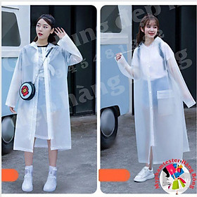 Mua (HÀNG ĐẸP) Áo mưa trắng đục cho cả nam và nữ  phong cách Hàn Quốc có kính che mặt trong suốt trắng chất xịn