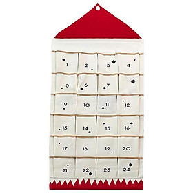 Advent Calendar with 24 Pockets Wall Hanging Storage Bags for Girls