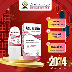 Combo 2 Lăn Khử Mùi AQUASELIN Intensive Women Không Thâm Nách Giảm Mồ Hôi - Dung Tích 50ml