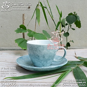 Mua Ly tách uống cafe capuchino dung tích 180ml gốm sứ Bát Tràng cao cấp men vân đá màu Kabe
