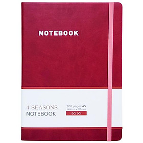 Sổ Bìa Da A5 - Kẻ Ngang 200 Trang 80gsm - 4 Seasons - The Sun 01 - Màu Đỏ Đô