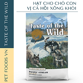 Hạt cho chó con TASTE OF THE WILD Pacific Stream Puppy vị Cá Hồi Xông Khói