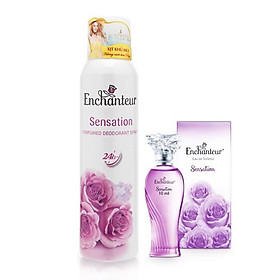 Combo Enchanteur Sensation: Xịt khử mùi Hương nước hoa 150ml +Nước hoa mini 10ml