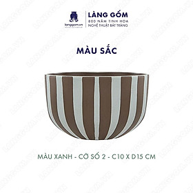Mua Chén bát ăn cơm Bát Tràng kiểu kẻ sọc chất liệu gốm sứ cao cấp - Làng Gốm Bát Tràng