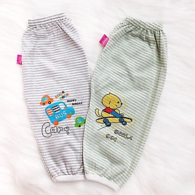 Quần chục dài cotton kẻ cho bé trai và bé gái 2-10kg chất vải đẹp mềm mịn hình thú bé mặc mát co giãn - QVN002