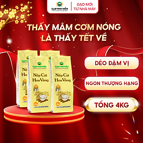 Combo 4 túi Nếp Cái Hoa Vàng Vinh Hiển - Tiết kiệm, siêu dẻo, thơm nhiều